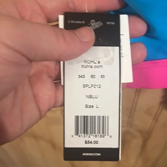 Adidas sports bra neon pink/blue size L - Picture 3 of 4